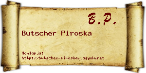 Butscher Piroska névjegykártya